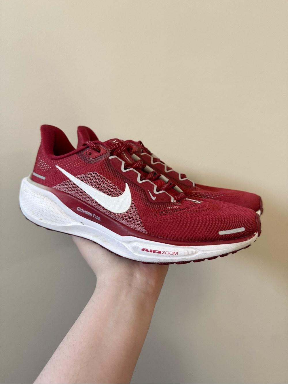Nike Air Zoom Pegasus 41 Alabama crimson tide lace up sneakers shoes